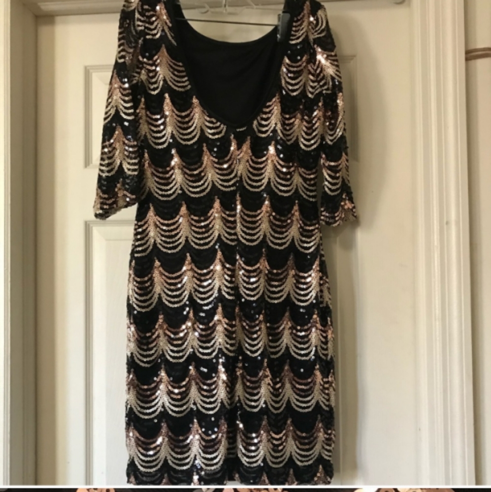 Crystal Doll Sequence Mini Dress - image 1